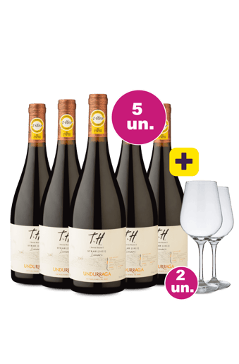 Kit 5 - T.H. [Terroir Hunter] Syrah + 2 Taças Cristal Grátis - Oferta Insana Exclusiva Wine Select