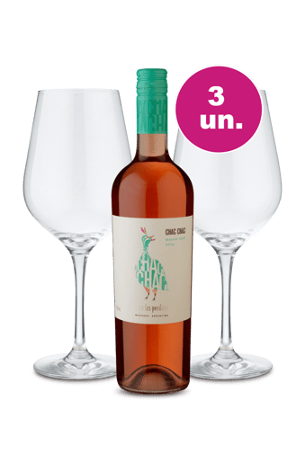 Kit Especial - Chac Chac Rosé + Par de Taças de Cristal
