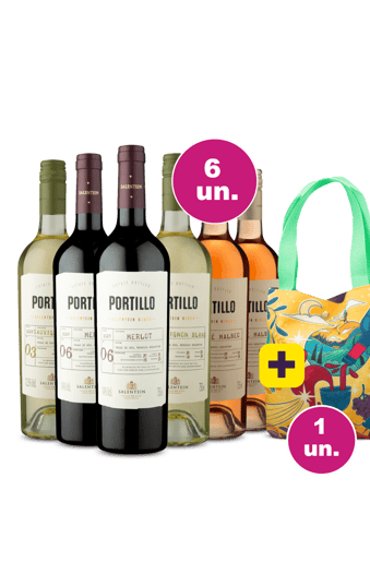Kit 6 - Portillo Valle de Uco Mesclados + Bag Estampada Grátis