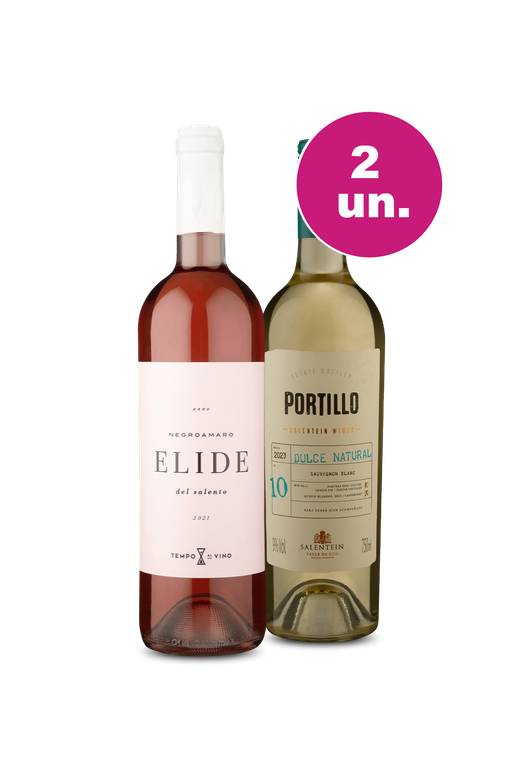 Kit 2 - Elide Negroamaro Rosé e Portillo Sauvignon Blanc Dulce Natural