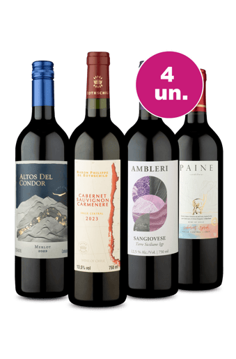 Kit 4 - Tintos por R$29,90 Por Garrafa - Oferta Insana