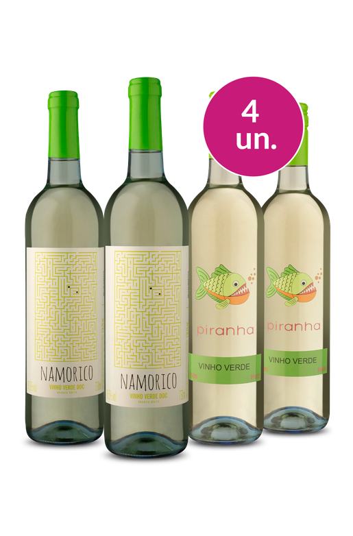 Kit 4 - Vinhos Verdes Namorico e Piranha - Exclusivo We