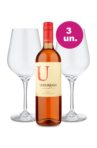 Kit Especial - U By Undurraga Rosé + Par de Taças de Cristal