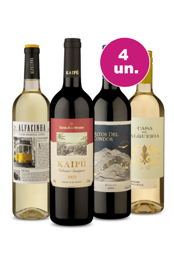 Kit 4 - Vinhos Mistos por R$27,90 por Garrafa