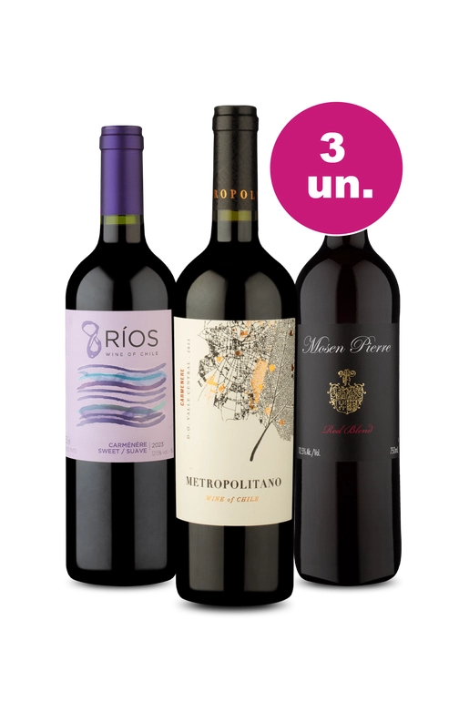 Kit 3 Por R$99 - Carménère em Destaque - Oferta Insana