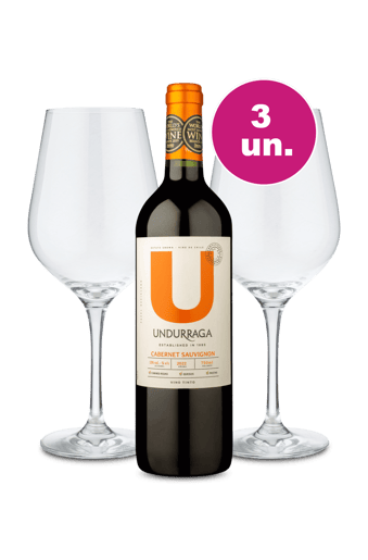 Kit Especial - U By Undurraga Cabernet Sauvignon + Par de Taças de Cristal
