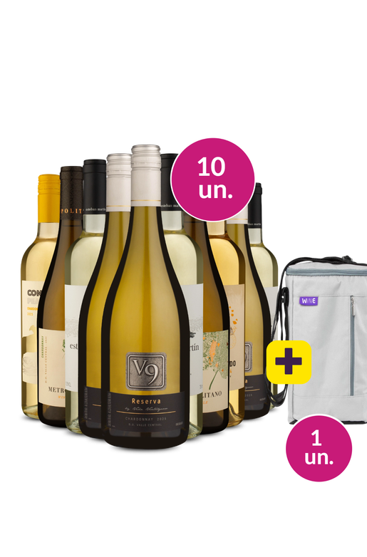 Kit 10 - Chardonnays mais amados + Bolsa p/ 3 garrafas Grátis - Exclusivo We