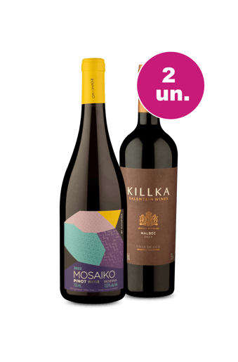 Kit 2 - Mosaiko Pinot Noir + Killka Malbec - Oferta Insana IZ