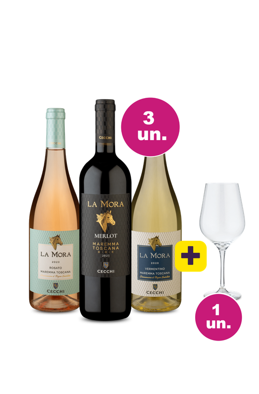 Kit 3 La Mora + Taça de Cristal