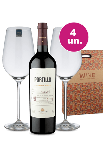 Kit Presente - Portillo + Par de Taças de Cristal