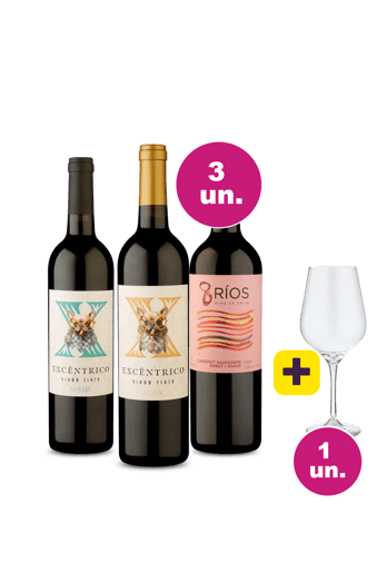 Kit 3 - Tintos Suaves por R$99 + Taça Grátis