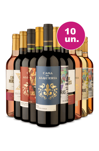 Kit 10 -  Grande Chance! Vinhos por R$23,90 por Garrafa