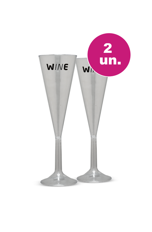 Par de Taça de Champanhe Acrílico Premium Cristal 