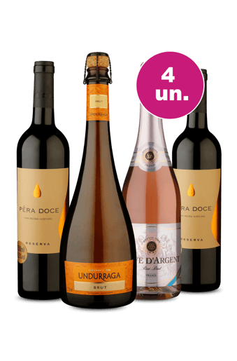 Kit 4 - Tintos & Borbulhas por R$49,90 por Garrafa