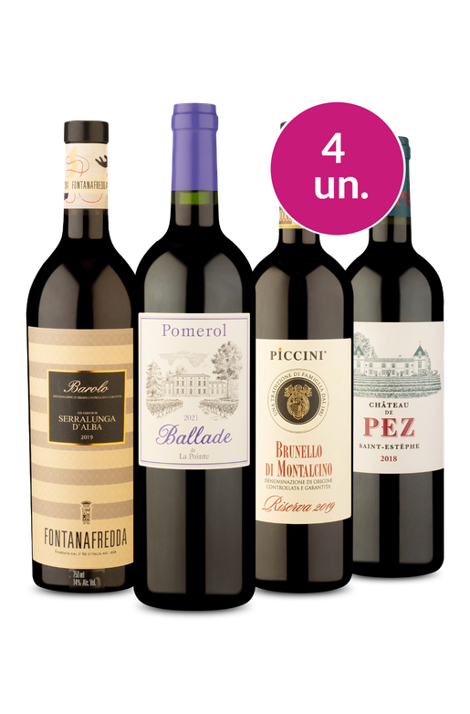 Kit 4 - Vinhos Super Premium - Exclusivo We