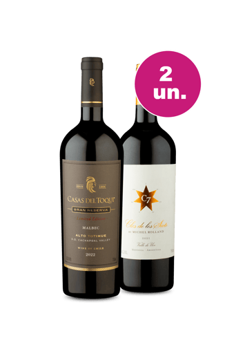 Kit 2 - Encontro de Campeões: Casas Del Toqui Gran Reserva e Clos De Los Siete