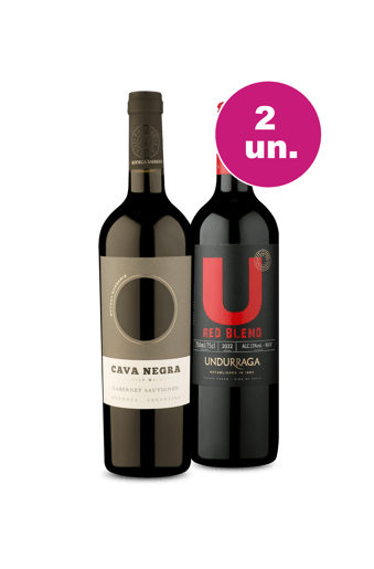 Kit 2 - Cava Negra Cabernet Sauvignon e U By Undurraga Red Blend