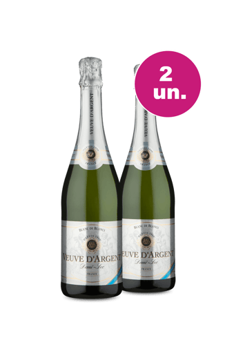 Kit 2 - Espumante Veuve D`Argent Blanc De Blancs Demi-Sec - Oferta Insana