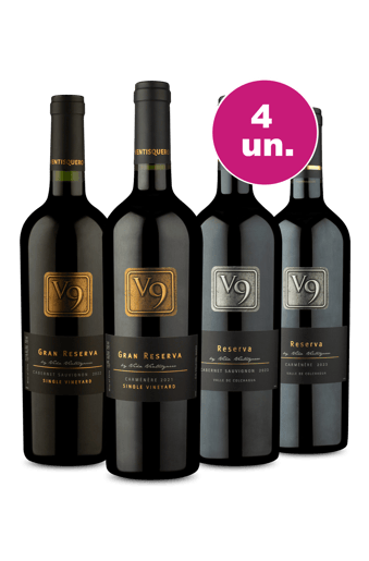 Kit 4 - Degustação V9 Reserva e V9 Gran Reserva - Oferta Exclusiva IZ