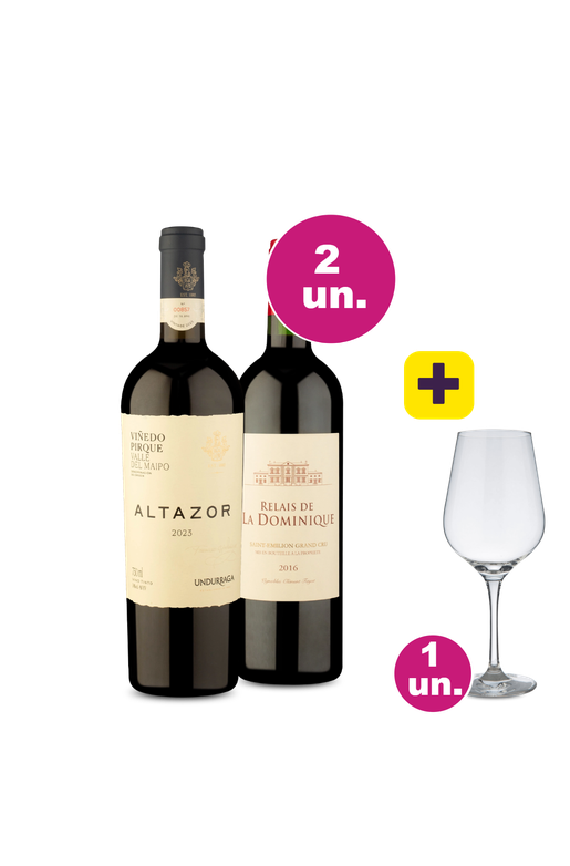 Kit 2 - Altazor e Relais De Dominique Grand Cru + 1 Taça de Cristal Grátis - Exclusivo We