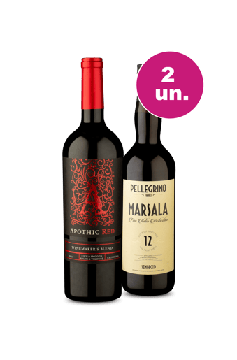 Kit 2 -  Apothic Red e Cantine Pellegrino Marsala - Oferta Insana