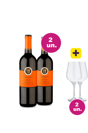 Kit Especial - Italiano de Toscana + Par de Taças de Cristal Grátis