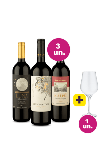 Kit 3 - Tintos por R$99 + Taça de Cristal Grátis - Oferta Flash IZ