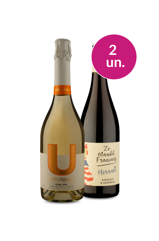 Kit 2 - Espumante Demi-Sec e Tinto Meio Seco - Exclusivo We