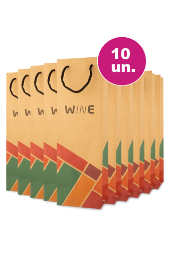 Kit 10 - Sacola Kraft Wine