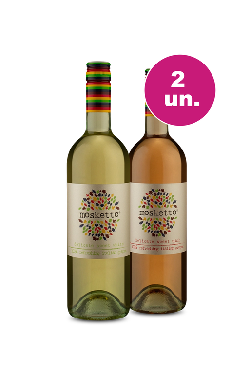 Kit 2 - Frisante Mosketto White & Pink - Oferta Absurda Black Wine