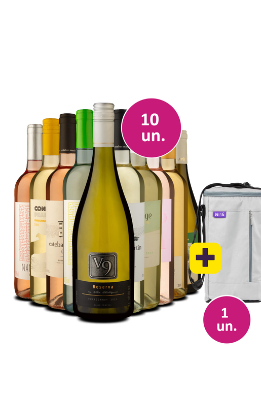 Kit 10 - Brancos e Rosés de Sucesso + Bolsa p/ 3 garrafas Grátis - Exclusivo We