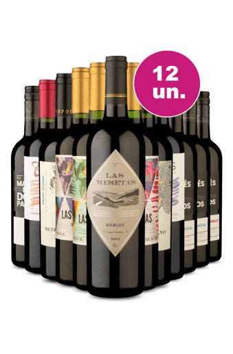 Kit 12 - Tintos Secos - R$26,90 por Garrafa