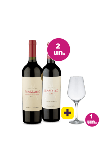Kit 2 - Degustação Benmarco + Taça Cristal Grátis - Exclusivo We