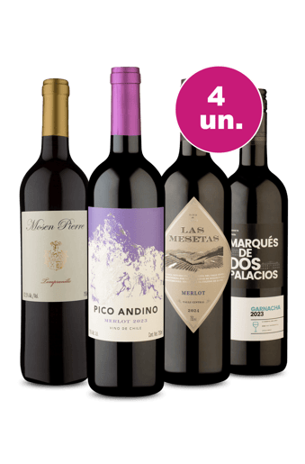 Kit 4 - Tintos Incríveis por R$29,90 por Garrafa