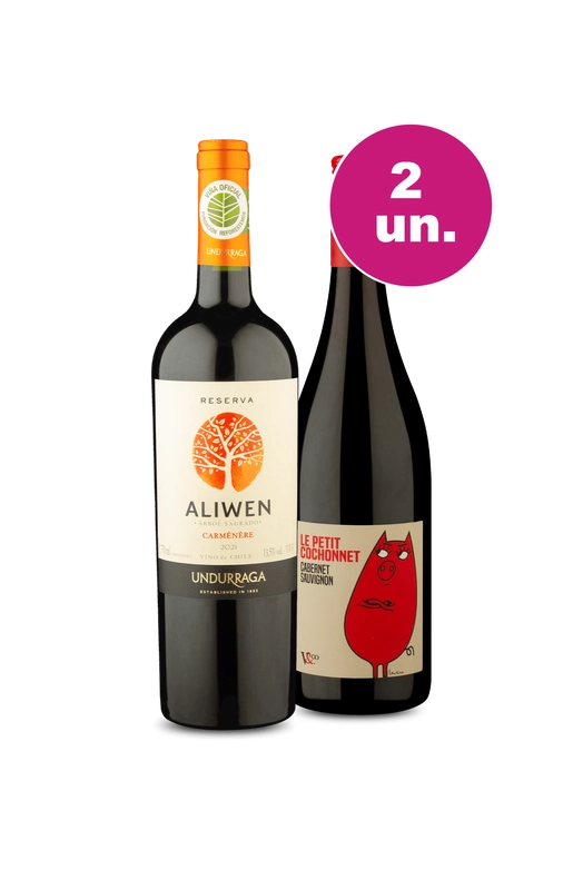 Kit 2 - Aliwen Reserva Carménère e Le Petit Cochonnet Cabernet Sauvignon
