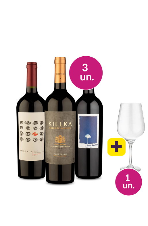 Kit 3 - Tintos por R$149 + Taça de Cristal Grátis - Oferta Absurda IZ
