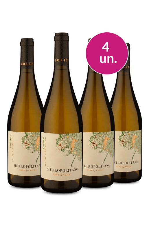 Kit 4 - Metropolitano D.O. Valle Central Chardonnay - Exclusivo We