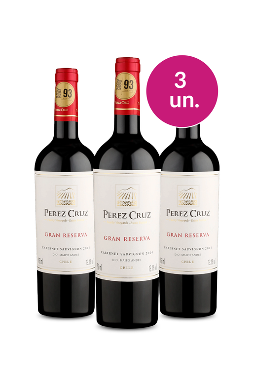 Kit 3 - Perez Cruz Gran Reserva D.O. Maipo Andes Cabernet Sauvignon - Exclusivo We