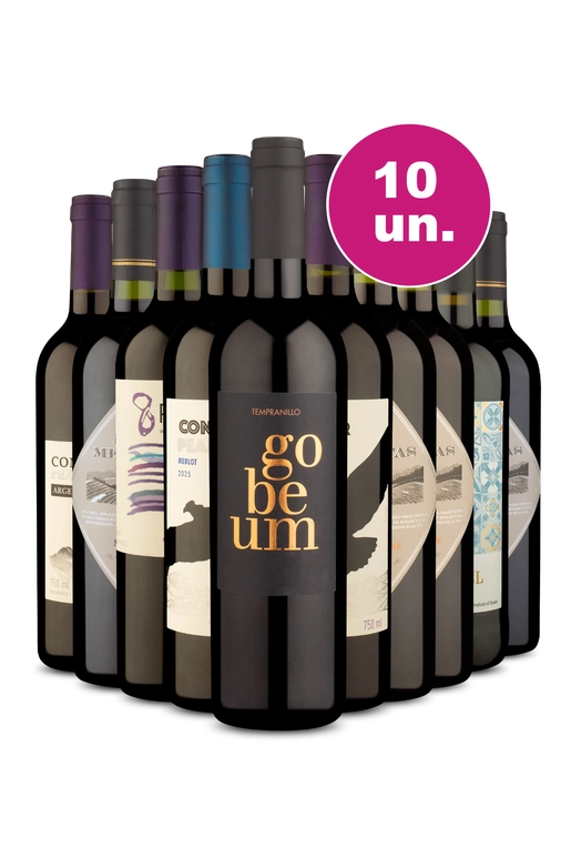 Kit 10 - Tintos Secos - R$25,90 por Garrafa