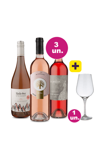 Kit 3 - Rosés Clube Refrescantes + Taça Cristal Grátis