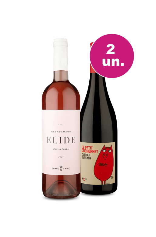 Kit 2 - Elide Negroamaro Rosé e Le Petit Cochonnet Cabernet Sauvignon