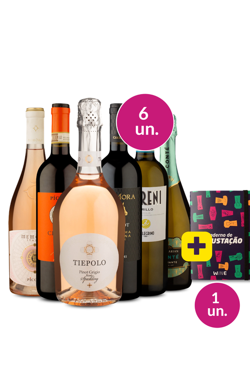 Kit 6 - Itália em taça + Caderno de Bolso de Degustação  - Exclusivo We