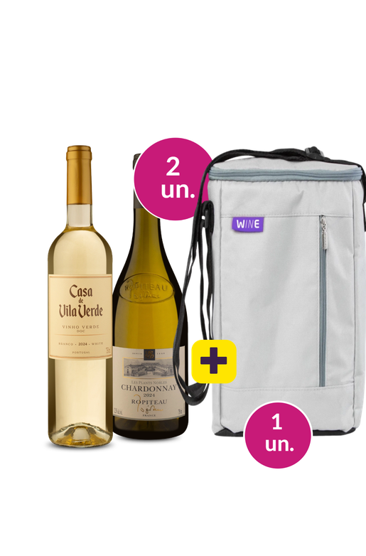 Kit 3 - Ropiteau Chardonnay e Casa de Vila Verde + Bolsa p/ 3 garrafas - Exclusivo We