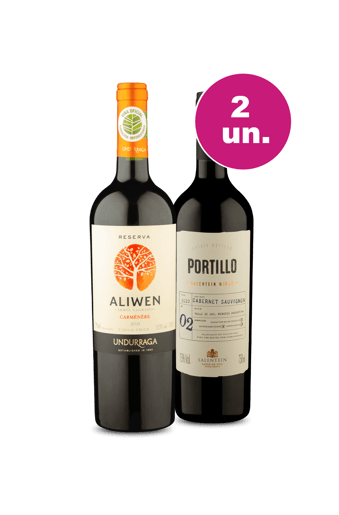 Kit 2 - Aliwen Reserva Carménère e Portillo Cabernet Sauvignon