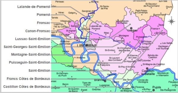 Mapa Saint-Émilion