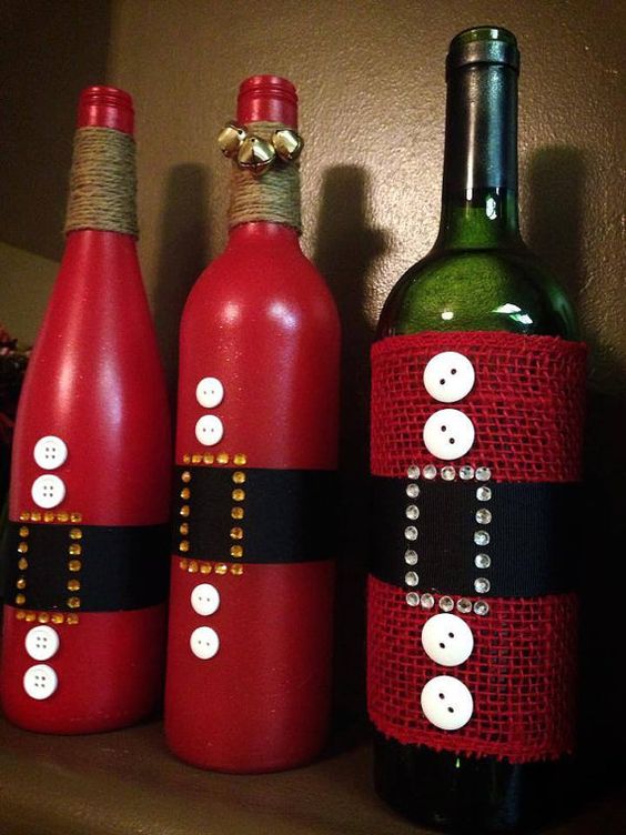 Garrafas de vinho na decoração